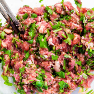 beef dumpling with diced lamb tail